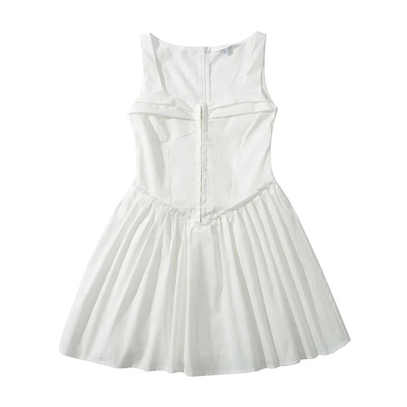 Summer Elegant Party Dresses Arrival Solid Hem Pleated A-line Birthday Dresses