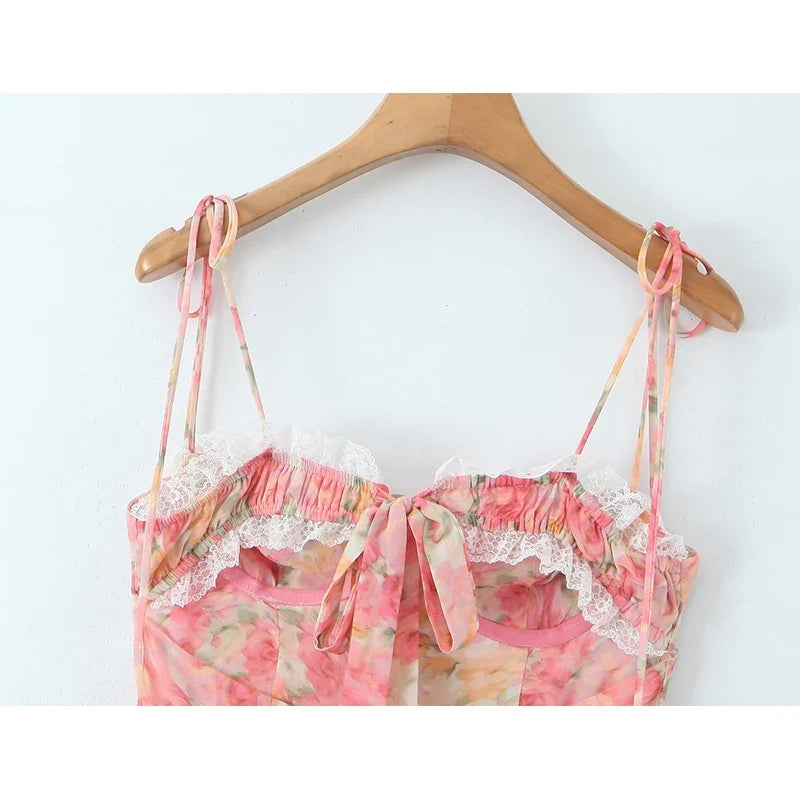 Sexy Sling Floral Print Boho Beach Dresses