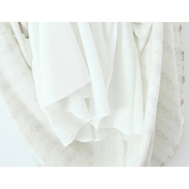 French Style Romantic Floral Print Elegant Sling Long Dresses