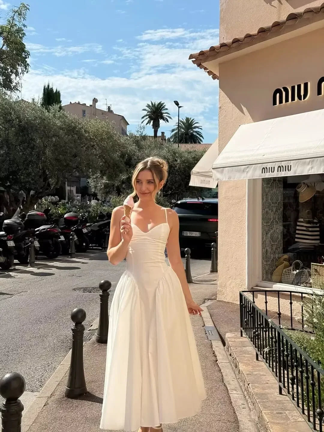 Sexy Spaghetti Straps Elegant White Dresses