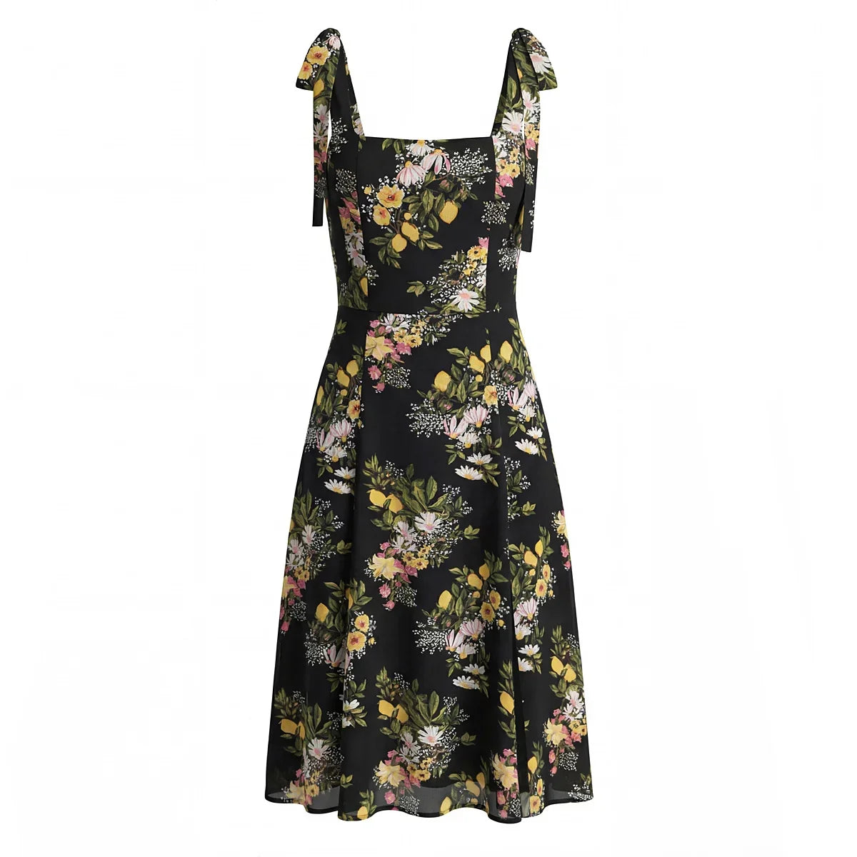 French Style Floral Print Sexy Slits Sling Dresses