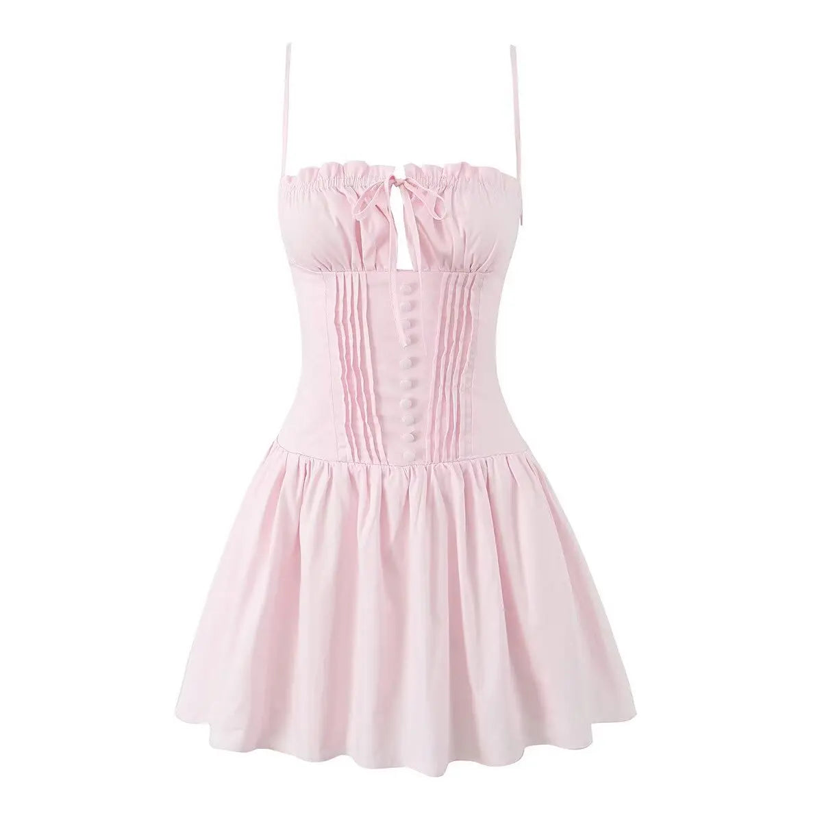 Low Waist Fit And Flare Sling Mini Dresses Wood Ears Summer Sexy Dresses