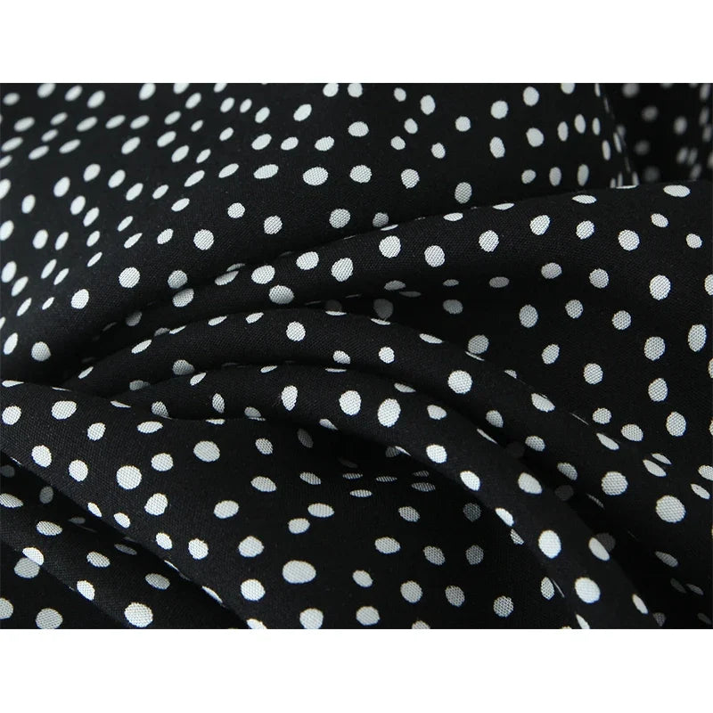 French Lace Patchwork Polka Dot Temperament Elegant Dresses