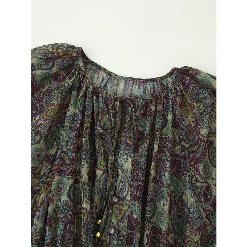 Spring Vintage Printed Mini Dresses