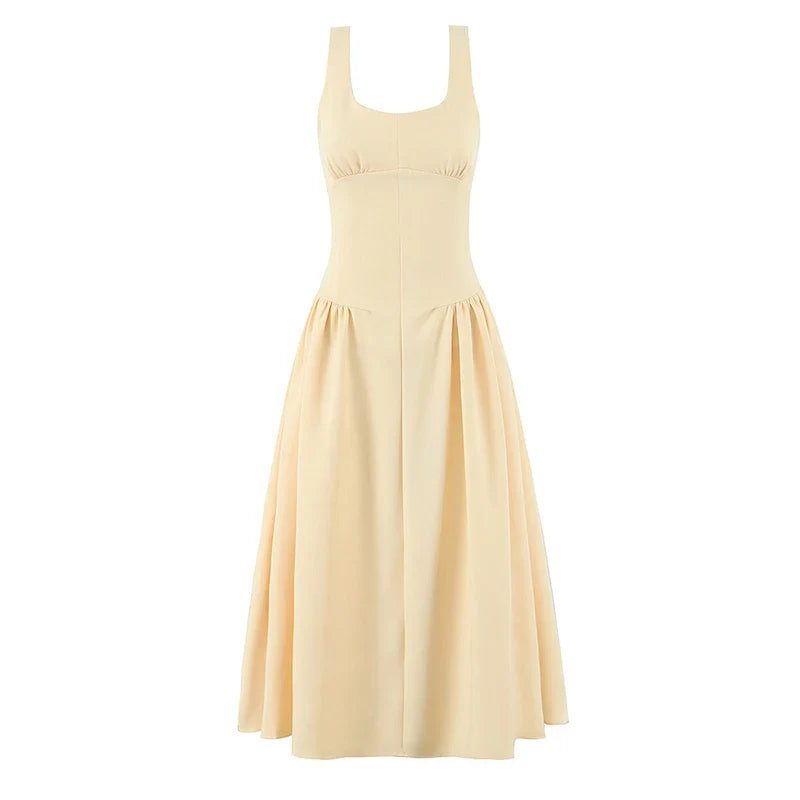 Yellow Sexy Elegant Tank Dresses