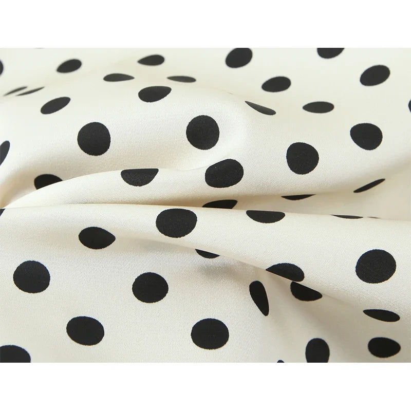 Lace Trim Polka Dot Dresses