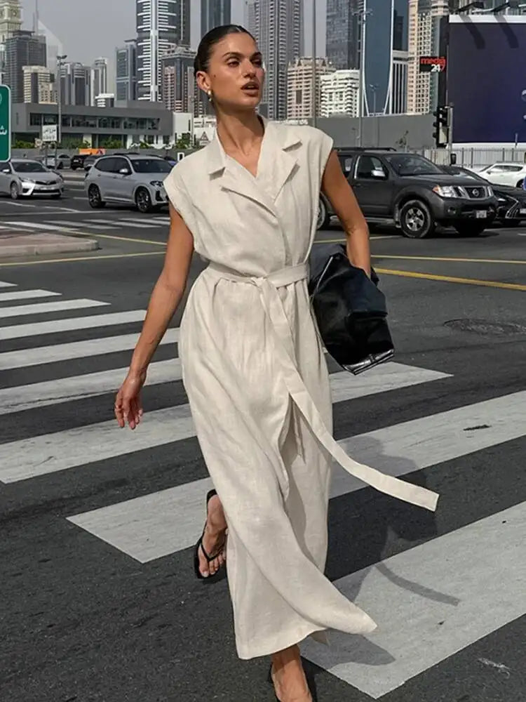 Temperament Cotton Hemp Dresses