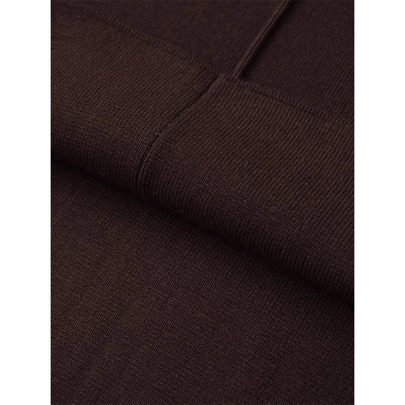 Brown Knit A-line Midi Dresses