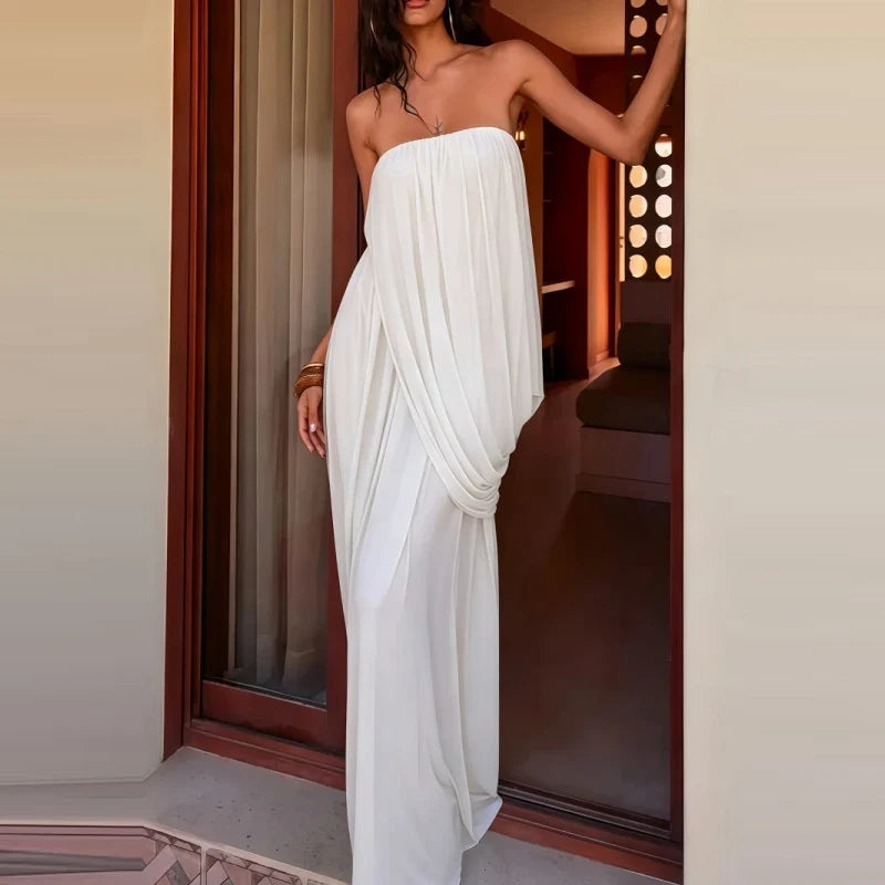 Simple Strapless Draped Cocktail Dresses