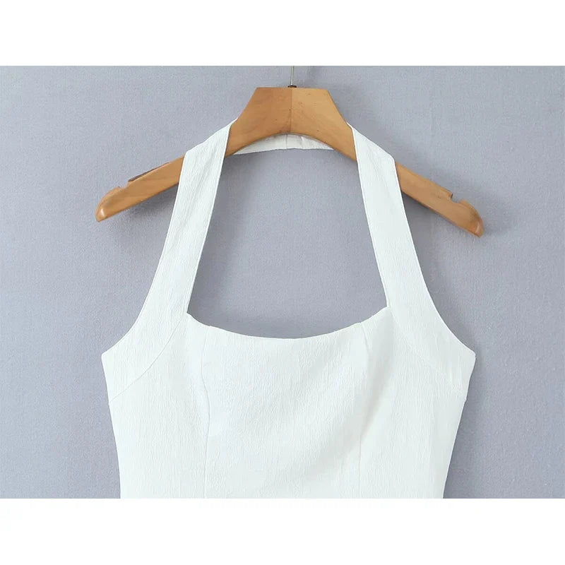 French Style White Mini Dresses