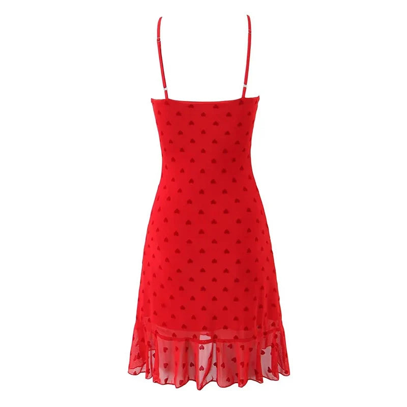 Retro Low Neck Mini Camisole Dresses