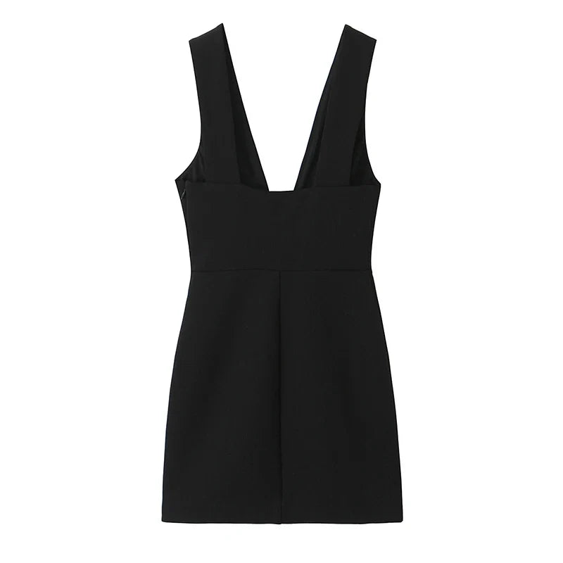 Sexy Backless Elegant Black Tank Mini Dresses