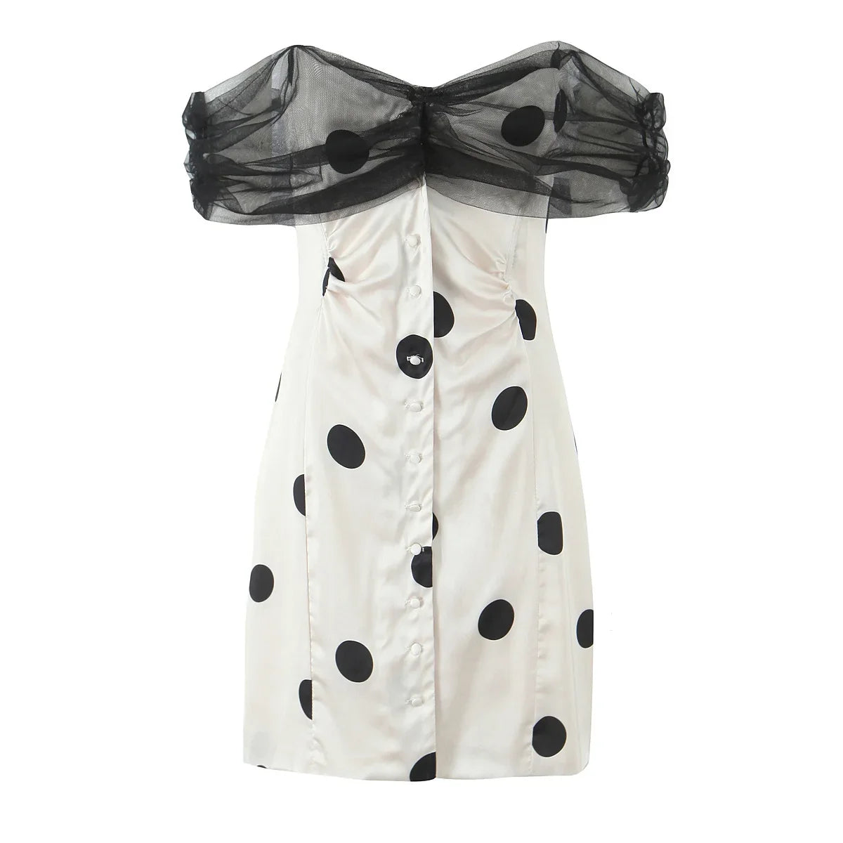 Sexy Off Shoulder Polka Dot Strapless Dresses