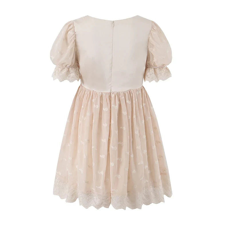 Floral Embroidery Vacation Party Mini Dresses