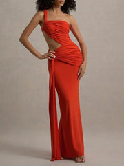 Temperament One Shoulder Backless Strapless Dresses