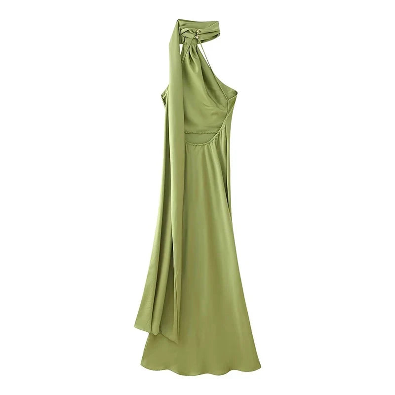 High Street Sexy Elegant Halter Long Dresses