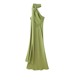 High Street Sexy Elegant Halter Long Dresses