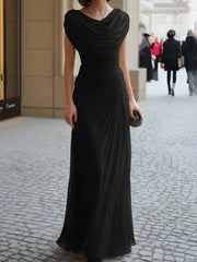 Temperament Swinging Collar Ruffles Evening Dresses
