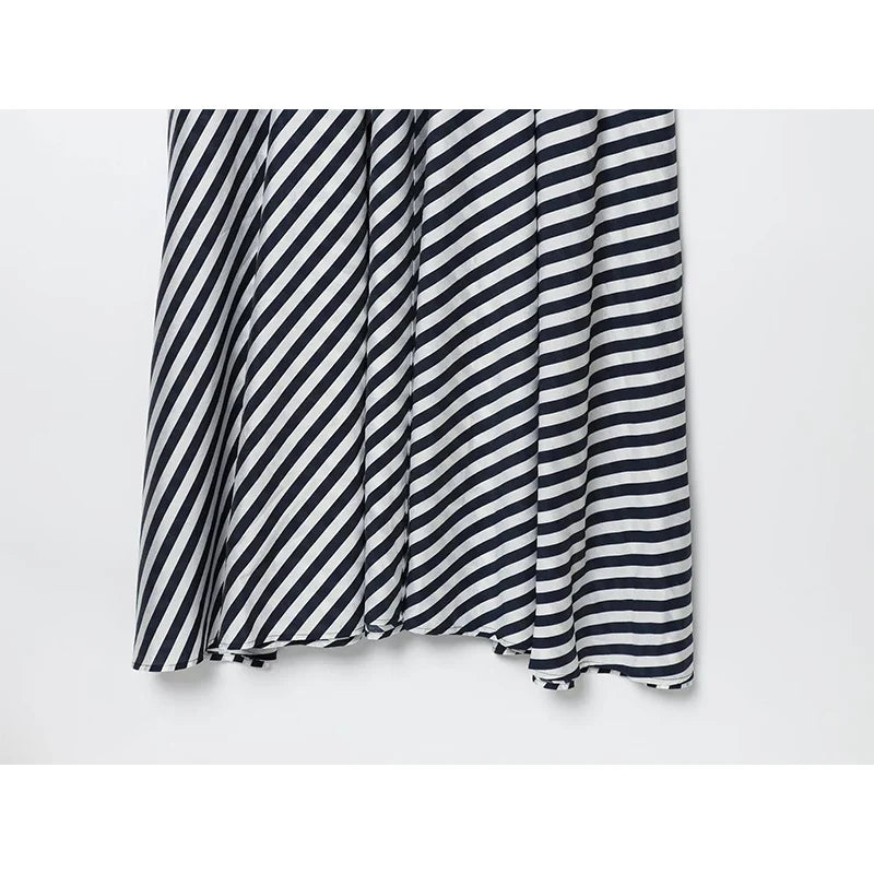 Striped Halter Midi Dresses