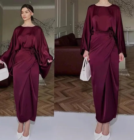 Autumn Round Neck Long Sleeve Irregular Waist Dresses