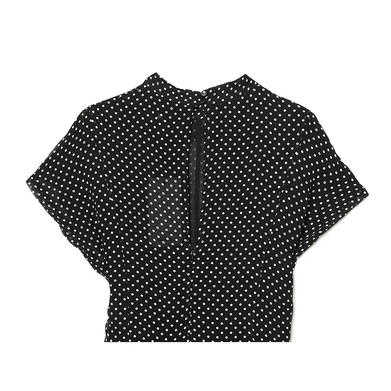 Black Polka Dot Midi Dresses
