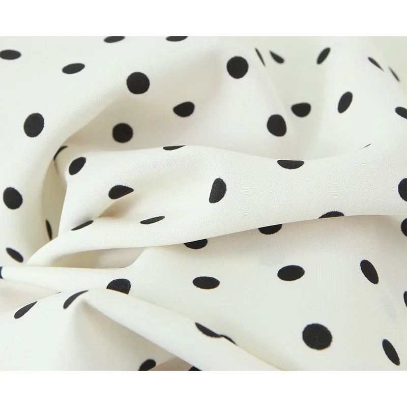 Sexy Backless Lace Trim V Neck Polka Dot Sling Dresses