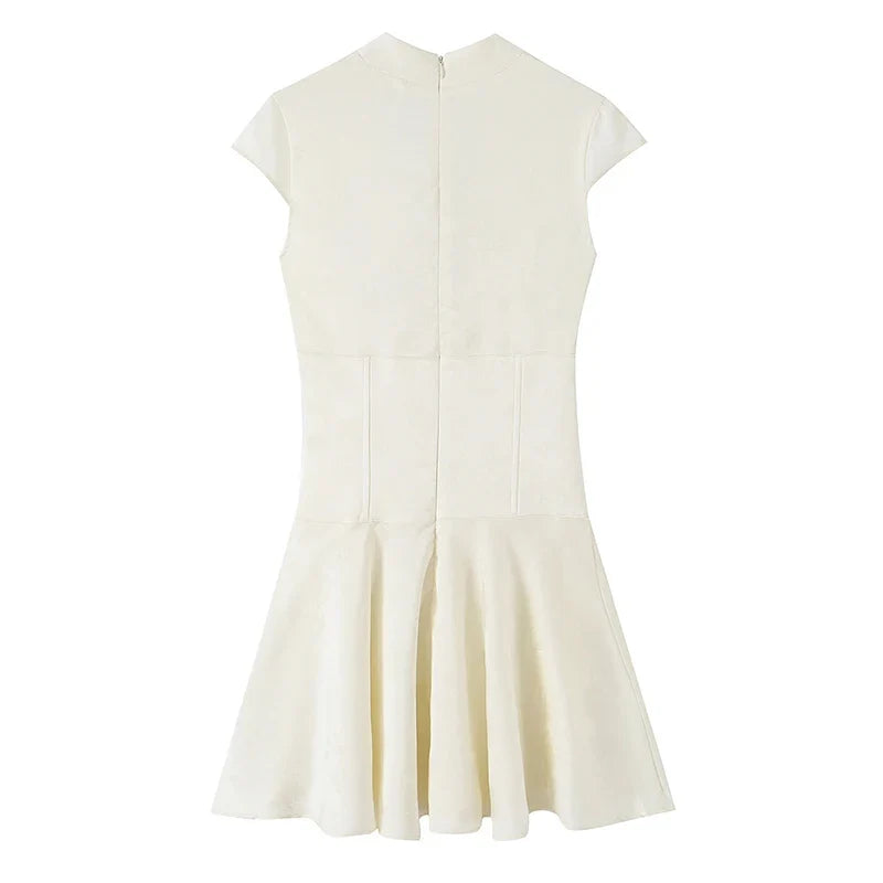 Cheongsam Style Jacquard Mini Dresses