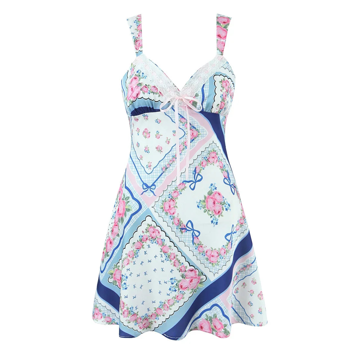 Printed Satin Sling Mini Dresses