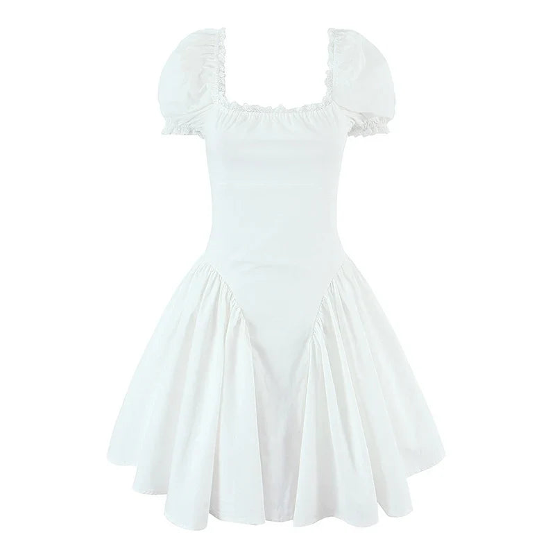 2pcs White Elegant Mini Dresses