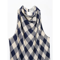 Vintage Plaid Halter Midi Dresses