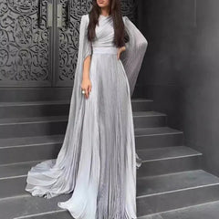 Elegant Solid Color Pleated Robe Dresses
