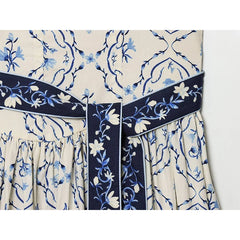 With Belt Floral Print Sexy Sling Dresses