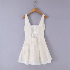 Pretty Girls Lace Trim Floral Corset Mini Dresses