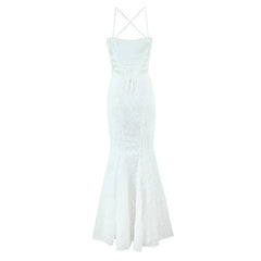 Sexy Black White Elegant Sling Fishtail Dresses