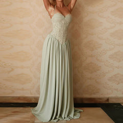 Lace Embroidery Patchwork Summer Long Dresses