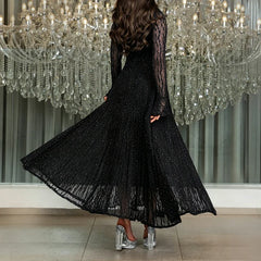 Shiny Silk Commuting Maxi Dresses