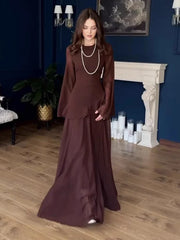Autumn Soft Temperament Long Sleeve Long Dresses