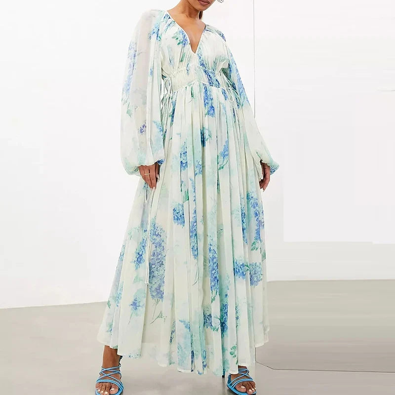 Elegant V-neck Long Sleeve Party Dresses