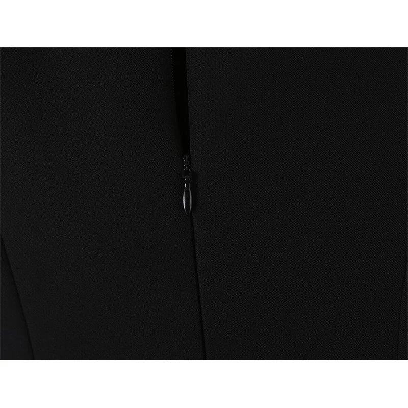 Black Square Neck Midi Dresses