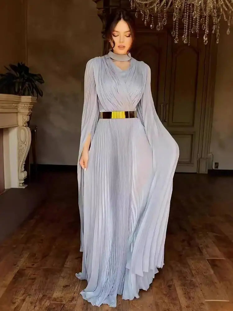 Elegant V-neck Long Sleeved Dresses