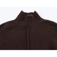 Winter Long Sleeve Turtleneck Soft Knitted Short Dresses