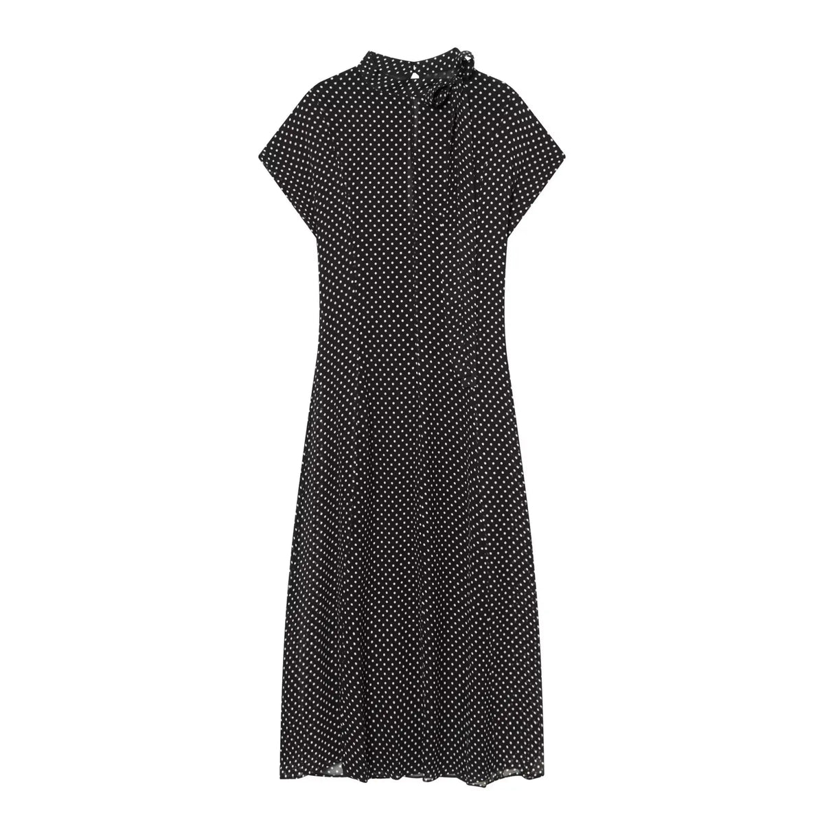 Black Polka Dot Midi Dresses