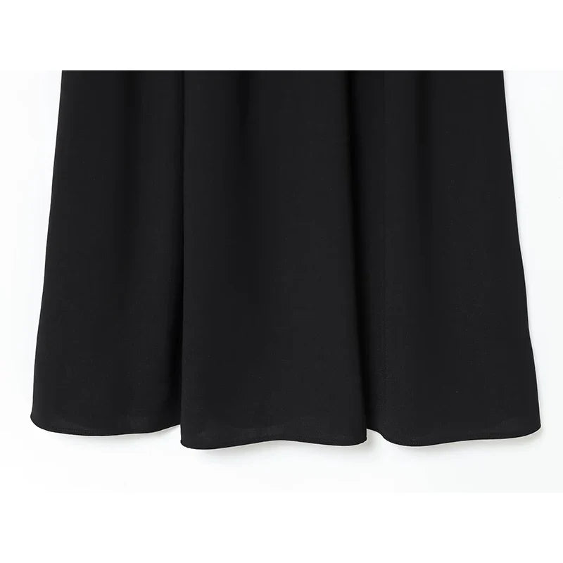 Patchwork Black Long Dresses