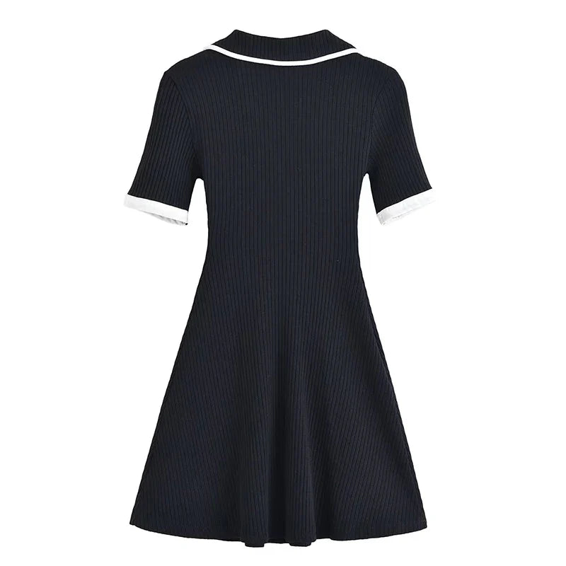 Black White Ribbed Dresses