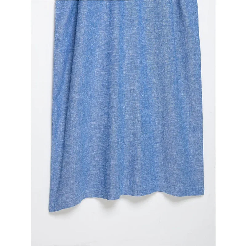 Light Blue Shirt Midi Dresses