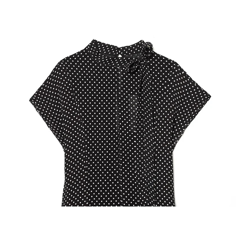 Black Polka Dot Midi Dresses