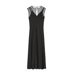 Sexy Semi-Sheer Elegant Black Long Dresses