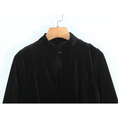 Stand Collar Velvet Vintage Dresses