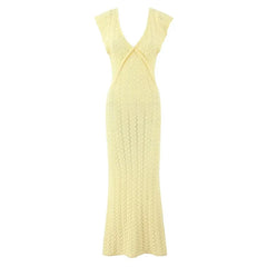 Sexy French Retro Hook Flower Vacation Long Dresses