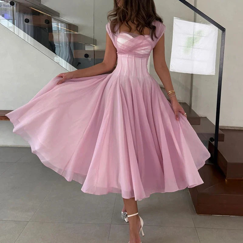 Backless High Waisted Ball Dresses
